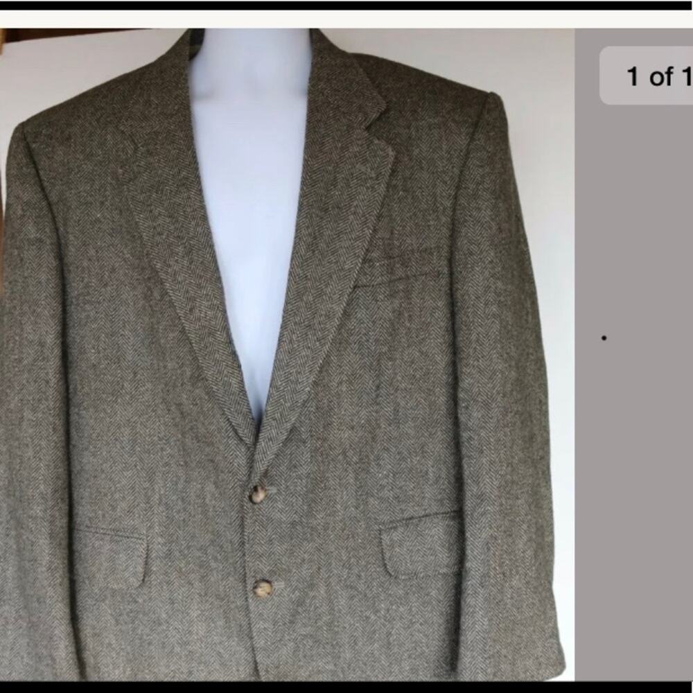 Brooks Brothers 44L Herringbone Wool Sports Coat